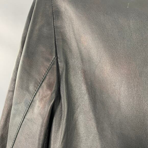 AKRIS Size 4 Black Wool Lambskin Leather Snaps Jacket - Picture 11 of 11